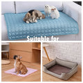 Dog beds and mats in various settings with text 'Suitable for'.