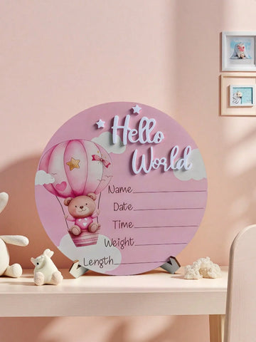Baby Bear Hot Air Balloon Memorial Plaque Newborn Photography Prop Popular Gift for Expectant Mothers And New Families