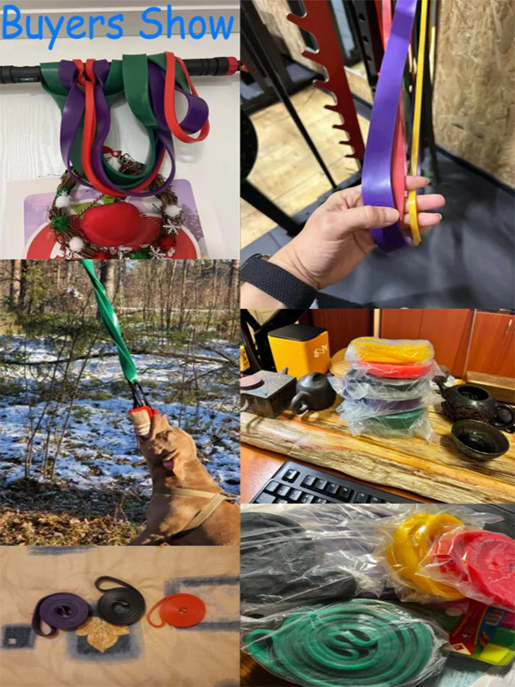 Collage of colorful slingshots in various settings