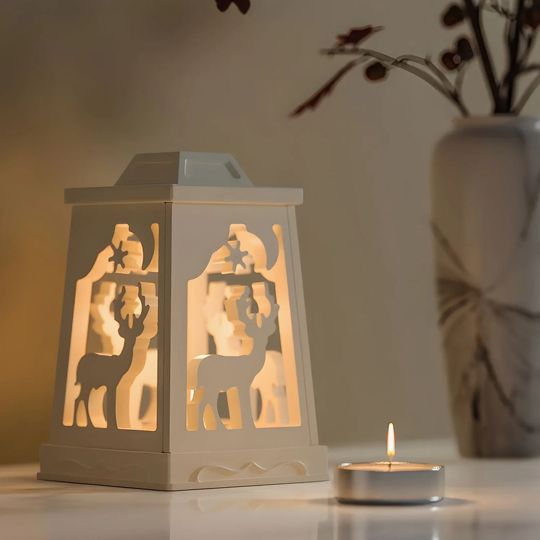 5pcs Christmas Candle Holder Silicone Molds Set, 3 Styles: Snowflake, Snowman & Reindeer – DIY Plaster Lamp Holders, Resin Craft