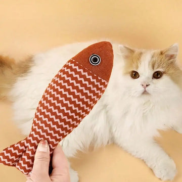 Pet cat toys, cat-teasing burlap fish toys with catnip, cat-nip toys for pets. cat toys puppy keep cat stuff dog accesssories do