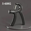 Black hand grip strengthener with weight capacity indicator on a dark background