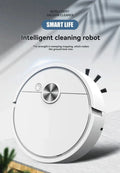 Intelligent cleaning robot with 'Smart Life' branding on a light background