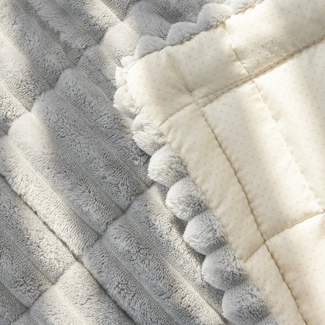 Thicken Quilting Warm Stripe Flannel Sofa Pad, for Winter Living Room Sofa Towel Multiuse Sofa Cover Slipcover