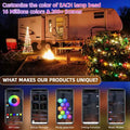 RV with Christmas lights and text about customizable lamp bead colors and features.