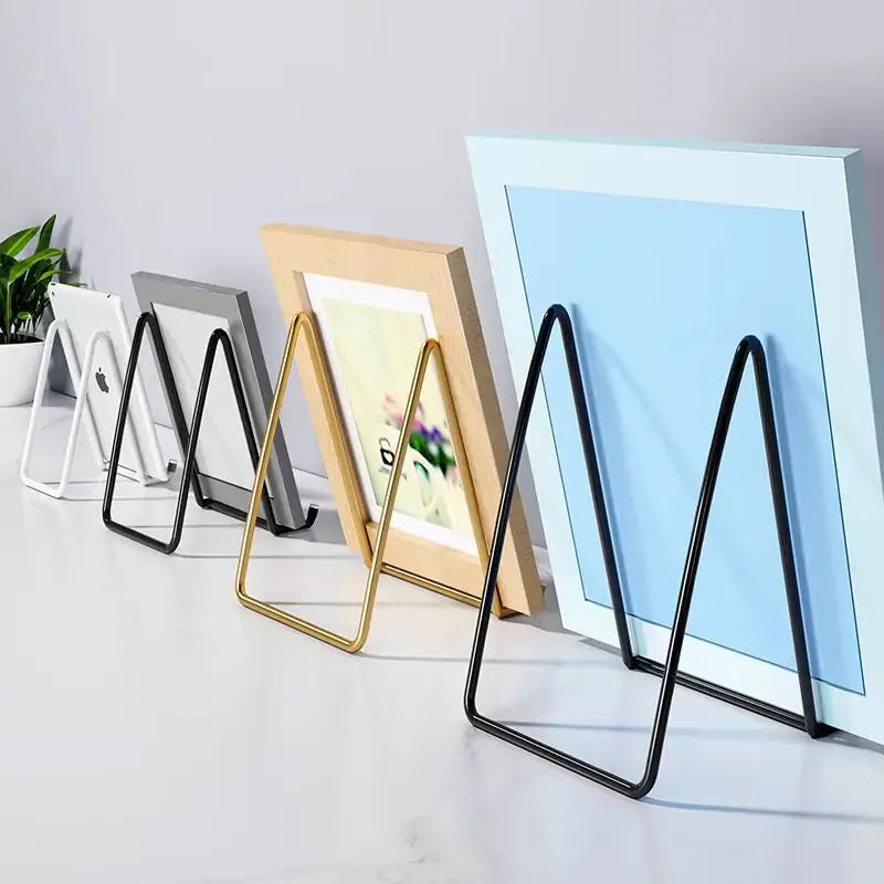 Picture Stands Holder Display Picture Easel Metal Plate Dish Tabletop Art Pictures Frame Photo Decorative Tabletop Art 1 Pc
