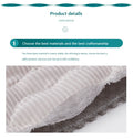 Product detail page with text on materials and craftsmanship, showing a close-up of fabric texture.