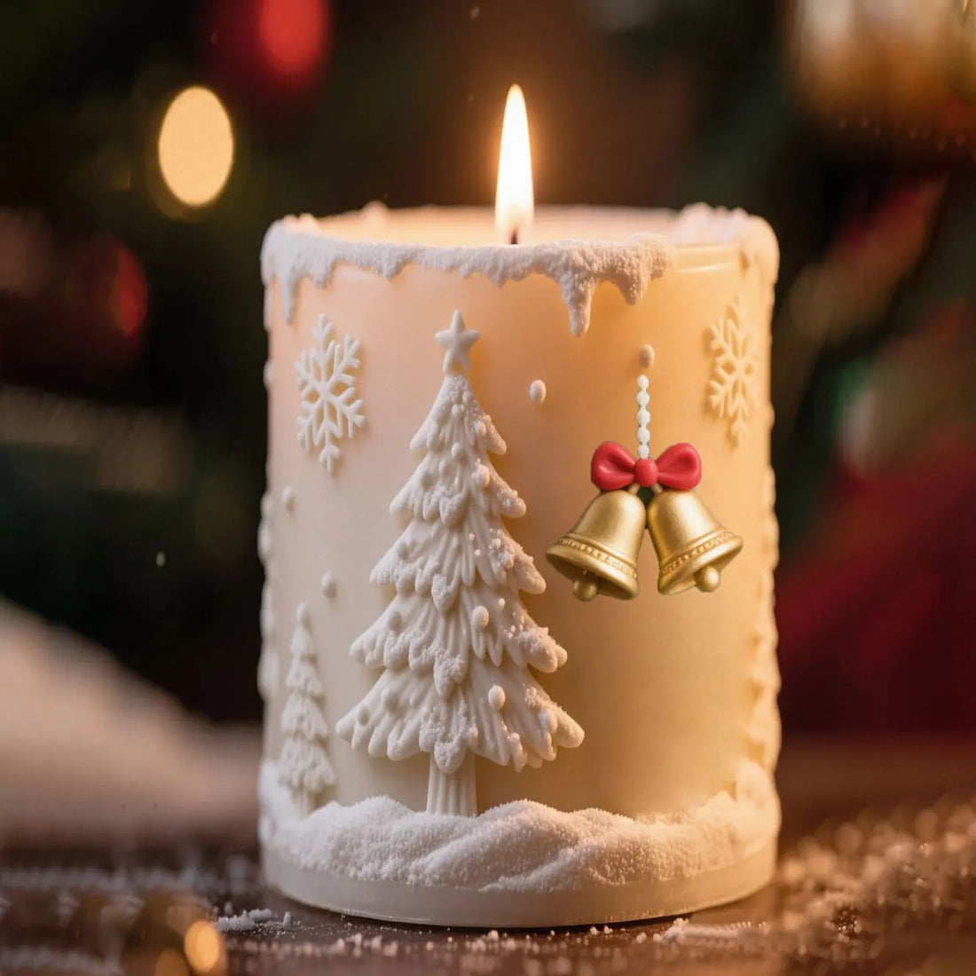 3D Christmas Snowflake Cylinder Candle Silicone Mold DIY for Aroma Wax Plaster Resin Soap Craft Holiday Home Decor Gift