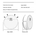 Smart sweeper product details with dimensions and color options on a white background