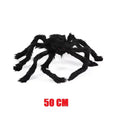 Large black spider toy with '50 CM' text on a white background