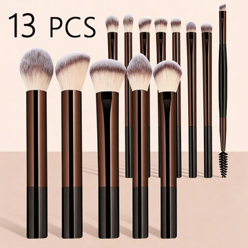 13 pcs Makeup Brush Set, Dense Bristles, Aluminum Alloy Handle, Suitable for All Skin Types