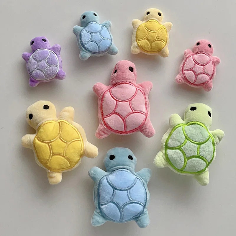 Mini Cute Turtle Dog Plush Toy Squeaking Dog Teething Sound Toy Soft And Safe Good For Dental Health Suitable For Puppies