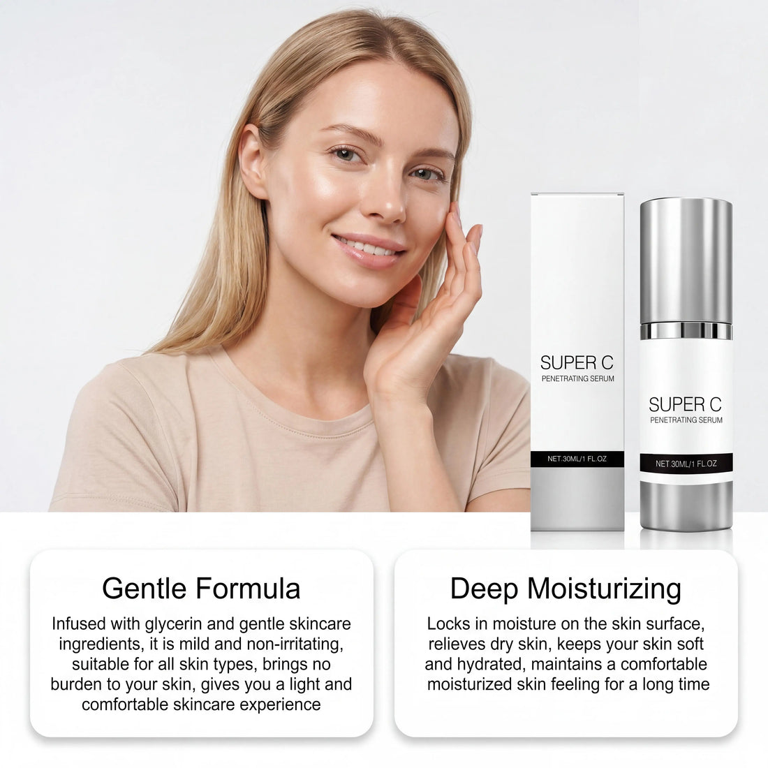 Vitamin C Facial Essence Firming Shrink Facial Pores Fade Dark Spots Repair Skin Anti Aging Super Vitamin Essence Face Skin Care