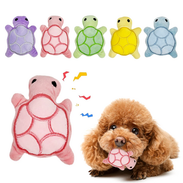 Mini Cute Turtle Dog Plush Toy Squeaking Dog Teething Sound Toy Soft And Safe Good For Dental Health Suitable For Puppies